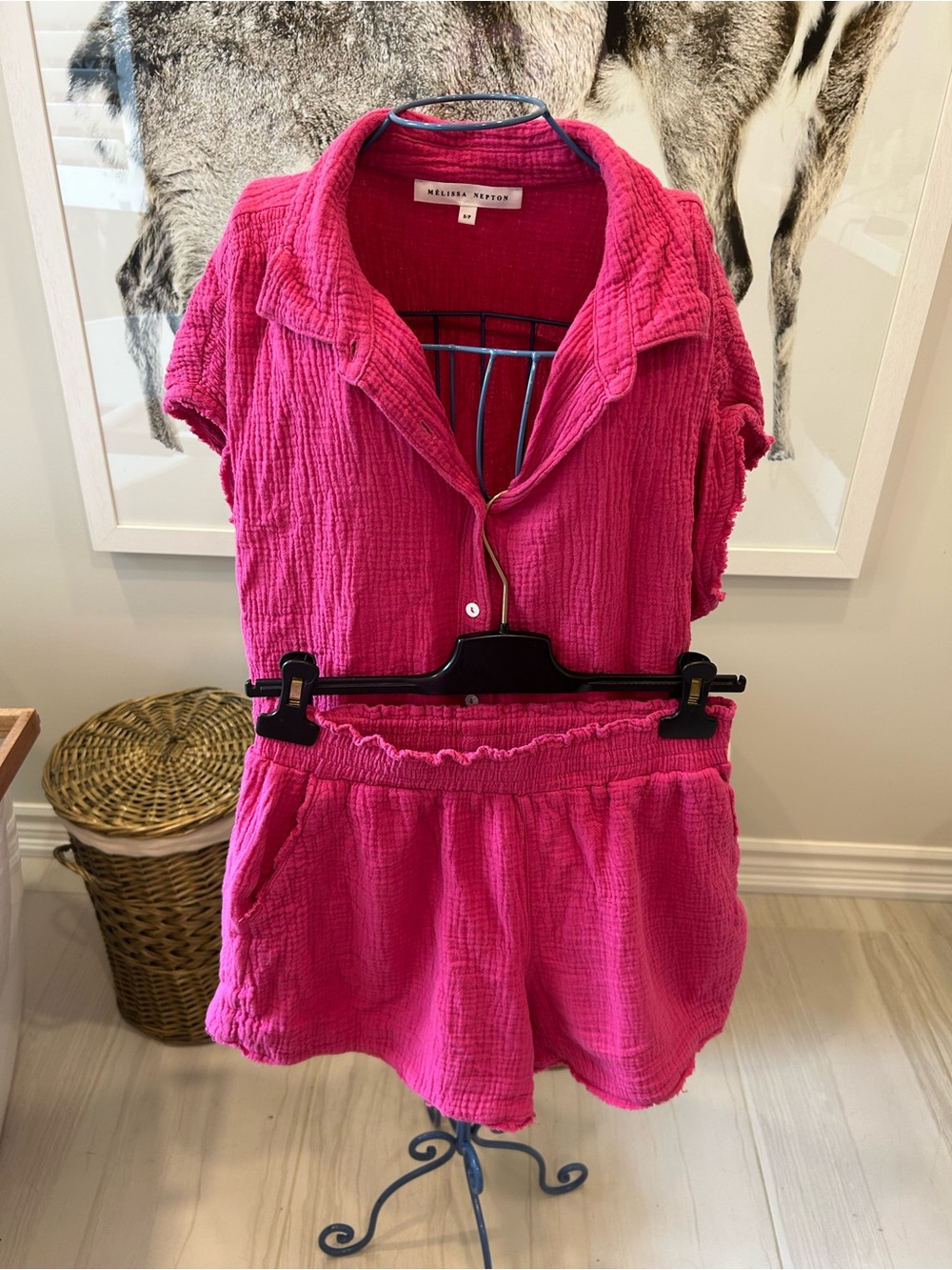 Melissa Nepton fuchsia cotton gauze set